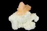 Peach Stilbite Crystal Cluster on Quartz Chalcedony - India #147365-1